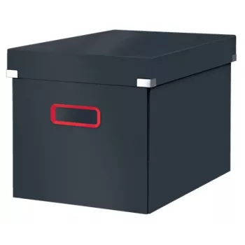 Leitz Click & Store Cosy Cube Large scatola contenitore, scatola contenitore, grigio, rettangolare, cartone, monocolore, interno