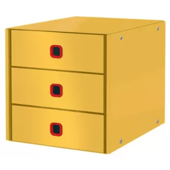 Leitz Click & Store Cosy cassettiera (3 cassetti), giallo, cartone, 286 mm, 358 mm, 282 mm