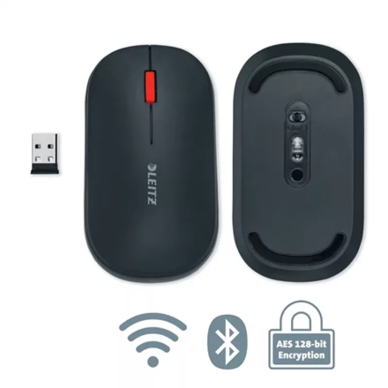 Leitz Cosy mouse wireless, ambidestro, RF Wireless + Bluetooth, 4000 DPI, grigio