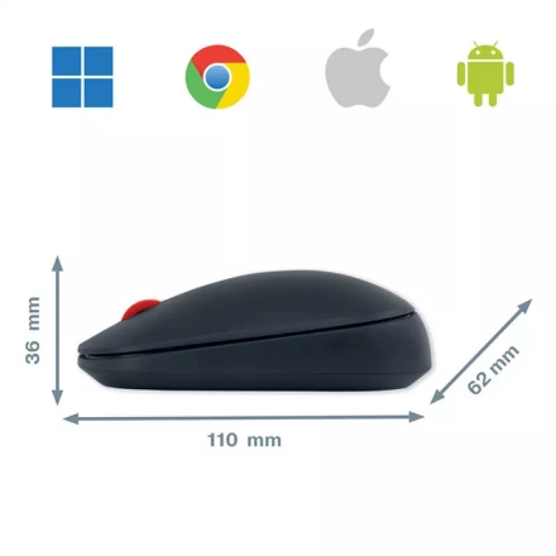 Leitz Cosy mouse wireless, ambidestro, RF Wireless + Bluetooth, 4000 DPI, grigio