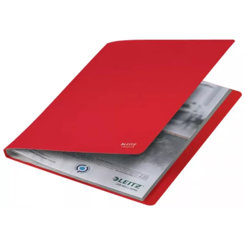 Leitz Recycle album con tasche, rosso, polipropilene (PP), 20 tasche, 40 fogli, orizzontale/verticale, A4
