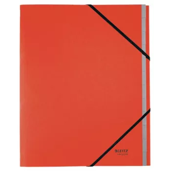 Leitz Recycle rubrica a schede in cartone, A4, cartone, rosso, 430 g/m², a impatto climatico zero, 247 mm