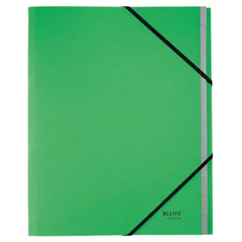 Leitz Recycle rubrica a schede in cartone, raccoglitore ad anelli tradizionale, A4, cartone, verde, 430 g/m², elastico