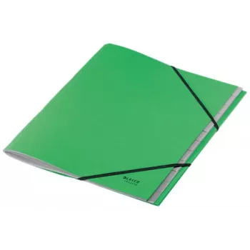 Leitz Recycle rubrica a schede in cartone, raccoglitore ad anelli tradizionale, A4, cartone, verde, 430 g/m², elastico
