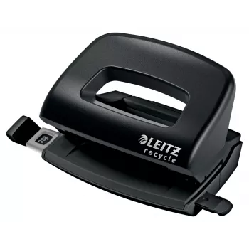 Leitz NeXXt Recycle mini perforatore, 10 fogli, nero, plastica, 8 cm, 5,5 mm, A4