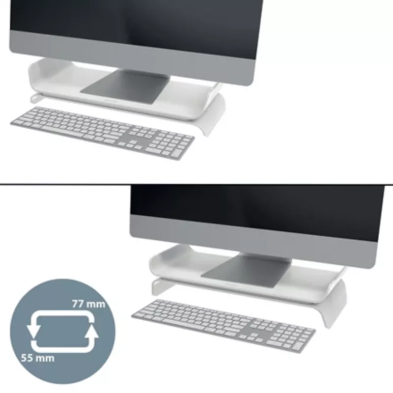 Leitz Ergo supporto monitor regolabile, autoportante, 68,6 cm (27 inch), regolabile in altezza, grigio