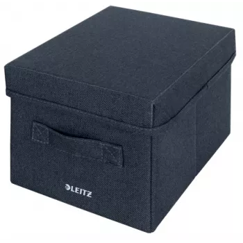 Leitz scatola contenitore in tessuto con coperchio piccola, confezione da 2, scatola contenitore, blu, rettangolare, tessuto, tinta unita, tessuto