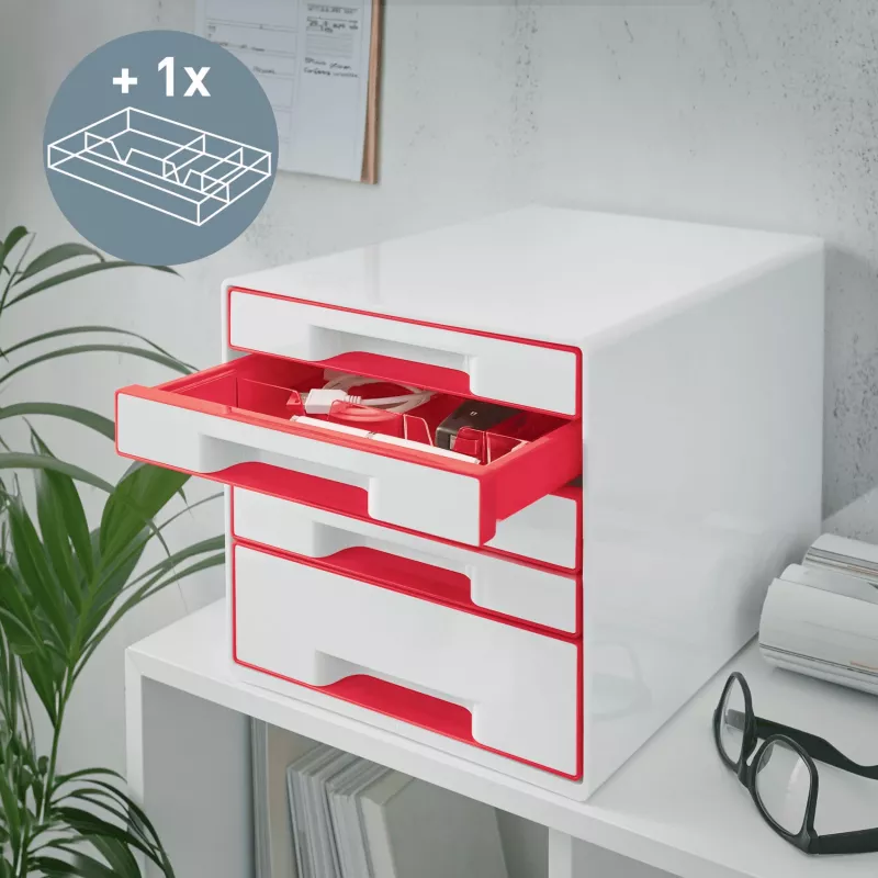 Leitz cassettiera WOW Cube 5 cassetti, 5 cassetto/i, plastica, 270 mm, 287 mm, 363 mm, 3,59 kg
