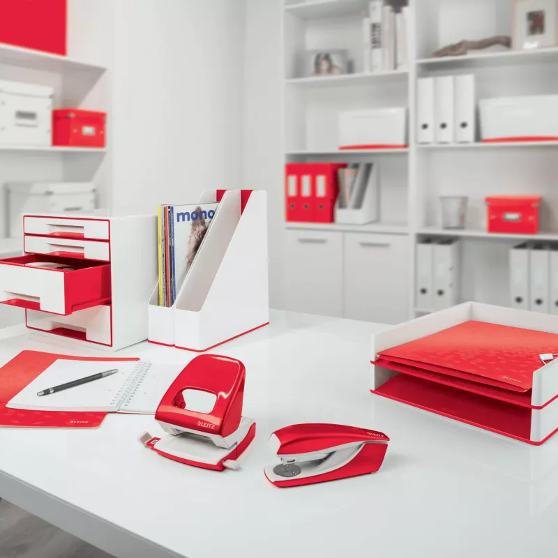 Leitz raccoglitore per riviste WOW Dual Colour, rosso, bianco, plastica, A4, 73 mm, 318 mm, 272 mm