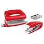 Leitz set cucitrice e perforatrice Mini WOW, 10 fogli, rosso, P2, metallo, 80 g/m², 3,5 cm