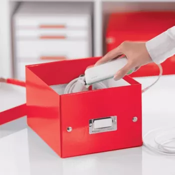 Leitz Click & Store WOW scatola portaoggetti piccola, scatola portaoggetti, rosso, rettangolare, cartone, monocolore, interni