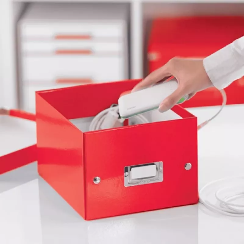 Leitz Click & Store WOW scatola portaoggetti piccola, scatola portaoggetti, rosso, rettangolare, cartone, monocolore, interni