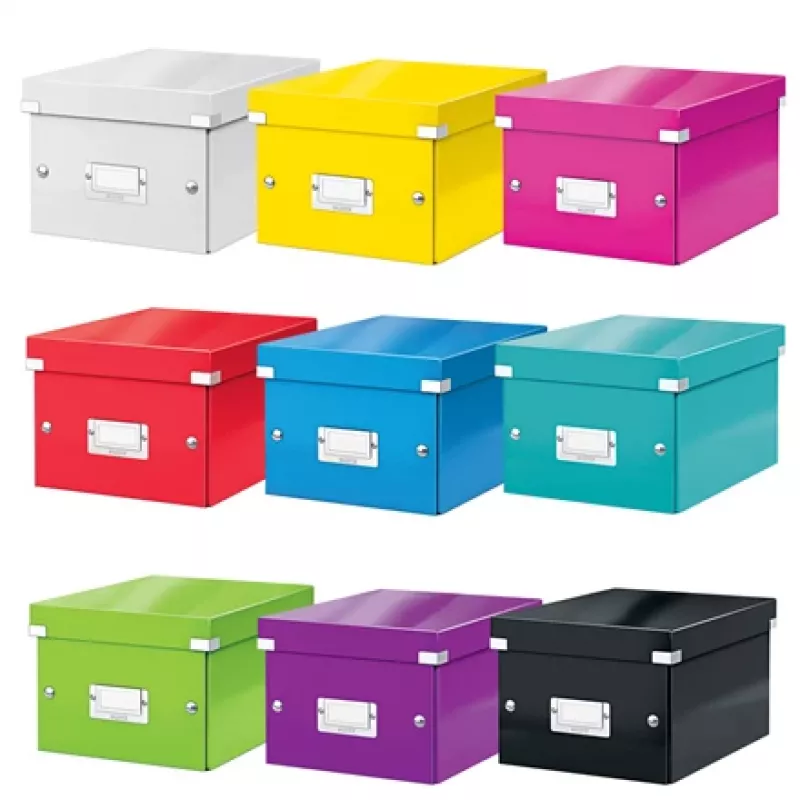 Leitz Click & Store WOW scatola portaoggetti piccola, scatola portaoggetti, rosso, rettangolare, cartone, monocolore, interni