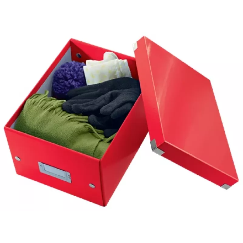Leitz Click & Store WOW scatola portaoggetti piccola, scatola portaoggetti, rosso, rettangolare, cartone, monocolore, interni
