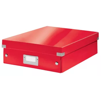 Leitz Click & Store WOW Medium organizer box, scatola portaoggetti, rosso, rettangolare, cartone, monocolore, interni