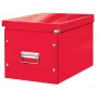 Leitz Box Click & Store WOW Cube Large scatola portaoggetti, scatola portaoggetti, rosso, rettangolare, cartone, monocolore, interni