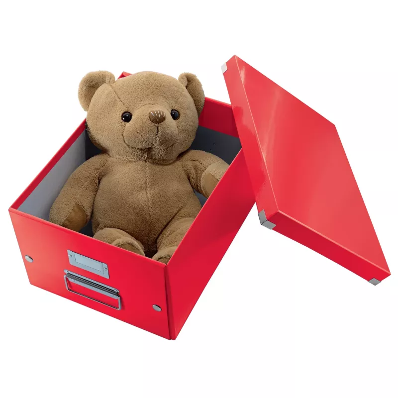 Leitz Box Click & Store WOW Cube Large scatola portaoggetti, scatola portaoggetti, rosso, rettangolare, cartone, monocolore, interni