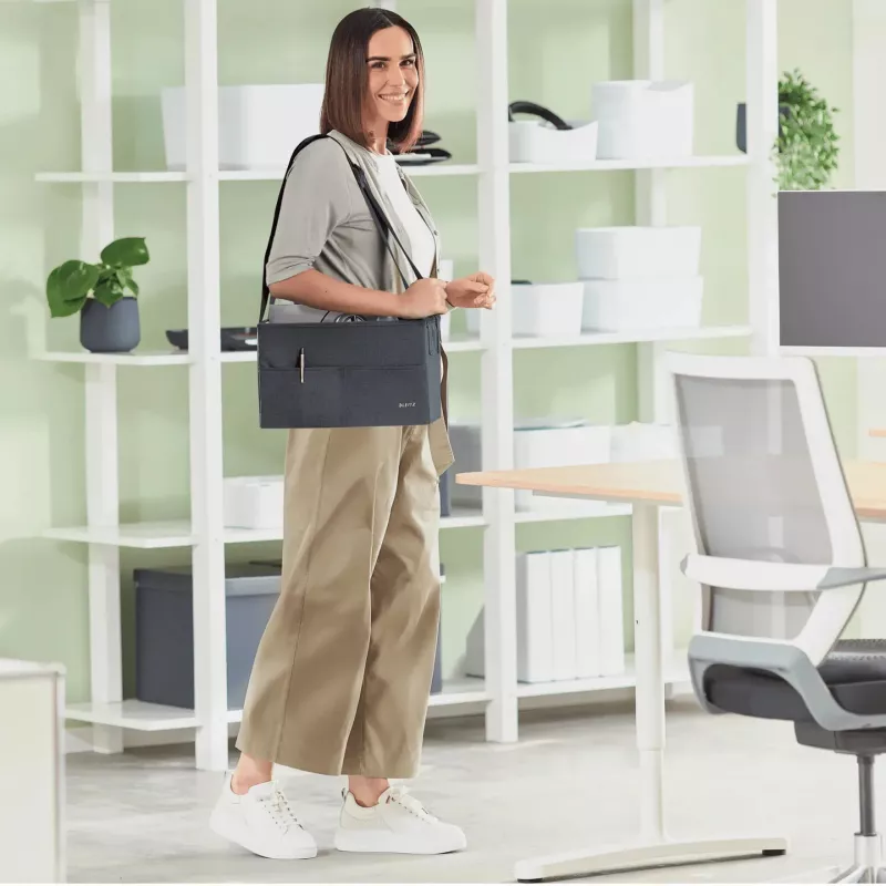 Leitz Fabric Compact Hot Desking borsa da lavoro, tessuto, monocolore, unisex, 355 mm, 200 mm, 210 mm
