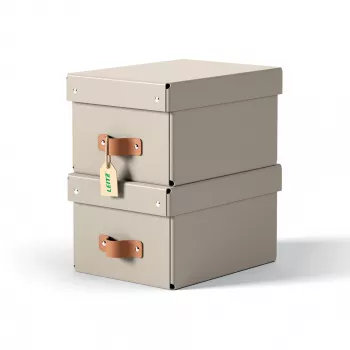 Leitz Puro scatola portaoggetti con coperchio, piccola, 7L, 100% cartone riciclato, confezione da 2