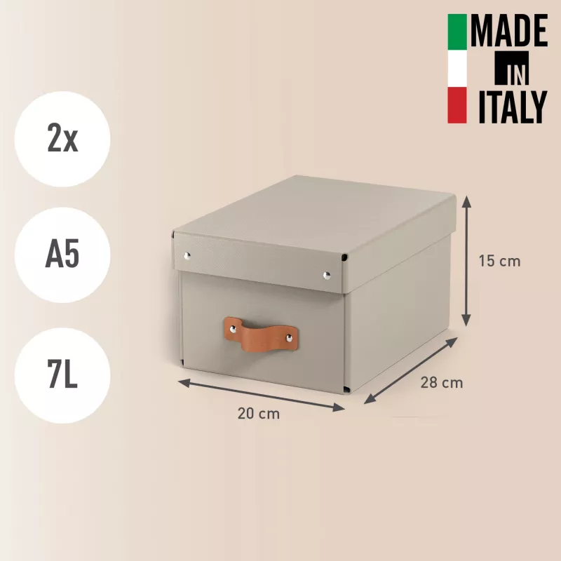 Leitz Puro scatola portaoggetti con coperchio, piccola, 7L, 100% cartone riciclato, confezione da 2