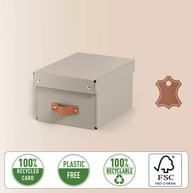 Leitz Puro scatola portaoggetti con coperchio, piccola, 7L, 100% cartone riciclato, confezione da 2