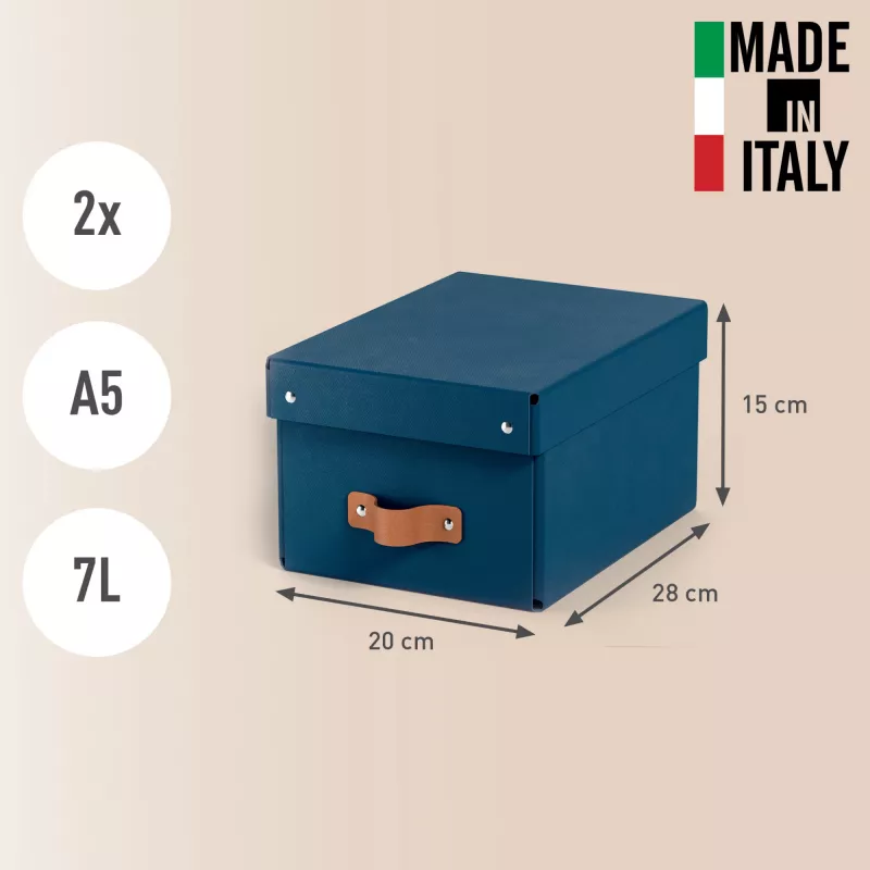 Leitz Puro scatola portaoggetti con coperchio, piccola, 7 L, 100% cartone riciclato, confezione da 2