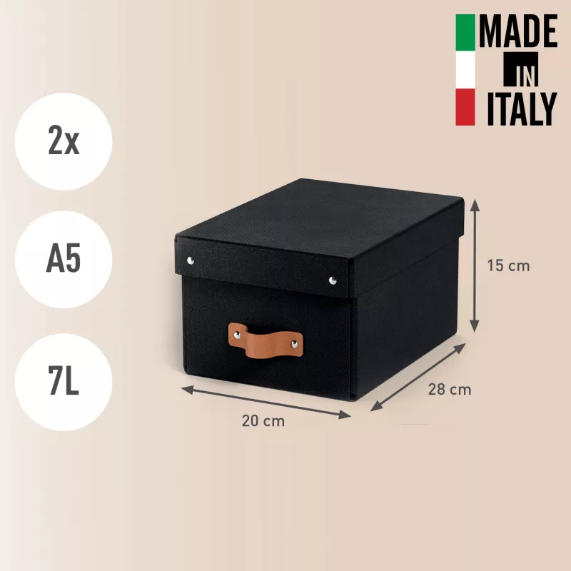 Leitz Puro scatola portaoggetti con coperchio, piccola, 7L, 100% cartone riciclato, confezione da 2