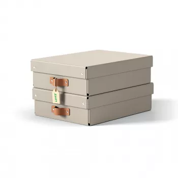 Leitz Puro scatola portaoggetti con coperchio, medio-bassa, 8L, 100% cartone riciclato, confezione da 2