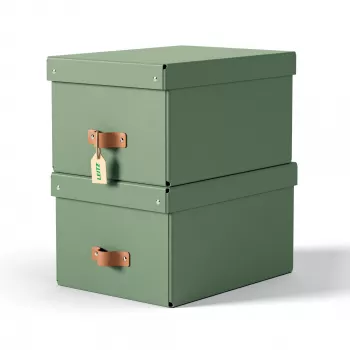 Leitz Puro scatola portaoggetti con coperchio, media, 17 L, 100% cartone riciclato, confezione da 2