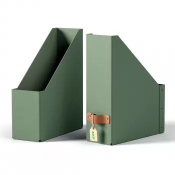 Leitz Puro raccoglitore per riviste, 100% cartone riciclato, confezione da 2, verde, cartone, 100 mm, 260 mm, 310 mm, 310 g