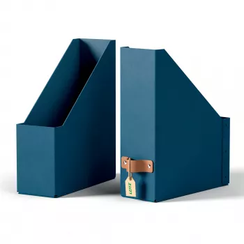 Leitz Puro raccoglitore per riviste, 100% cartone riciclato, confezione da 2, blu, cartone, 100 mm, 260 mm, 310 mm, 310 g