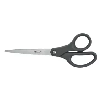 Leitz forbici Titanium 180 mm, adulti, taglio dritto, grigio, acciaio satinato, acciaio inox, forbici da ufficio, polipropilene
