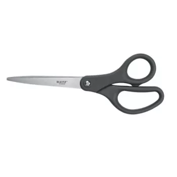 Leitz forbici Titanium 205 mm, adulti, taglio dritto, singolo, grigio, acciaio inox, acciaio inox, forbici da ufficio