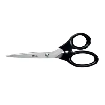 Leitz forbici in acciaio inox 200 mm, adulti, taglio dritto, singolo, nero, acciaio inox, acciaio inox, forbici da ufficio