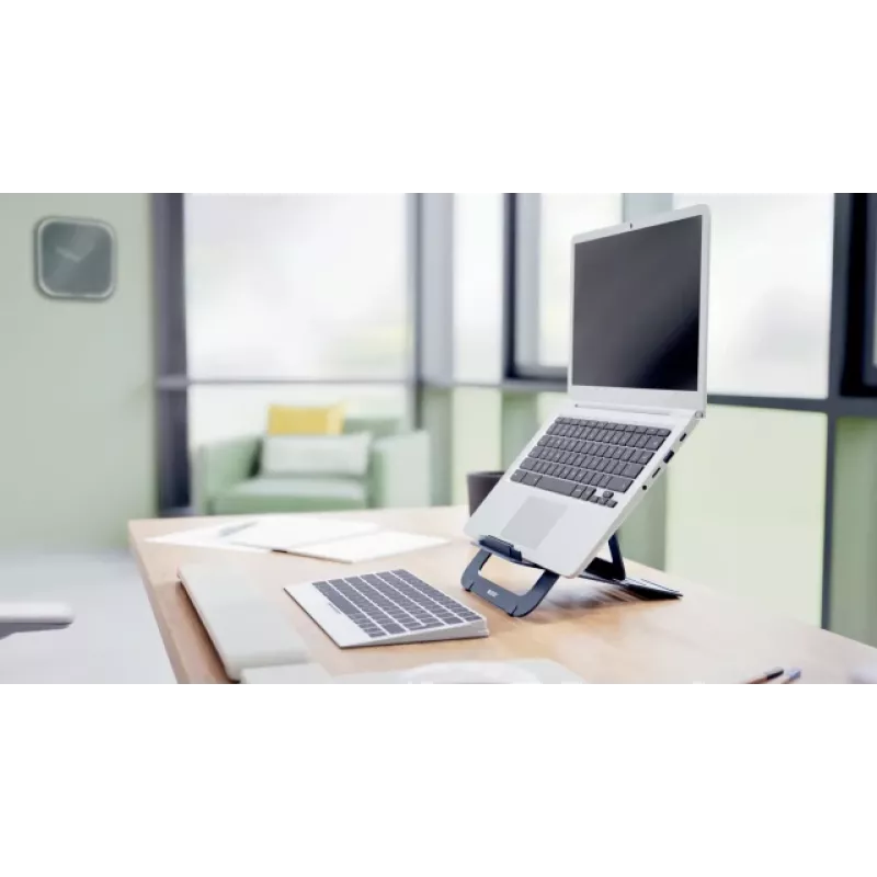 Leitz Ergo supporto per laptop regolabile in altezza in alluminio Ultra-Flat, braccio per laptop e tablet, grigio scuro, alluminio, 25,4 cm (10 inch), 43,2 cm (17 inch), 25,4 cm (10 inch)
