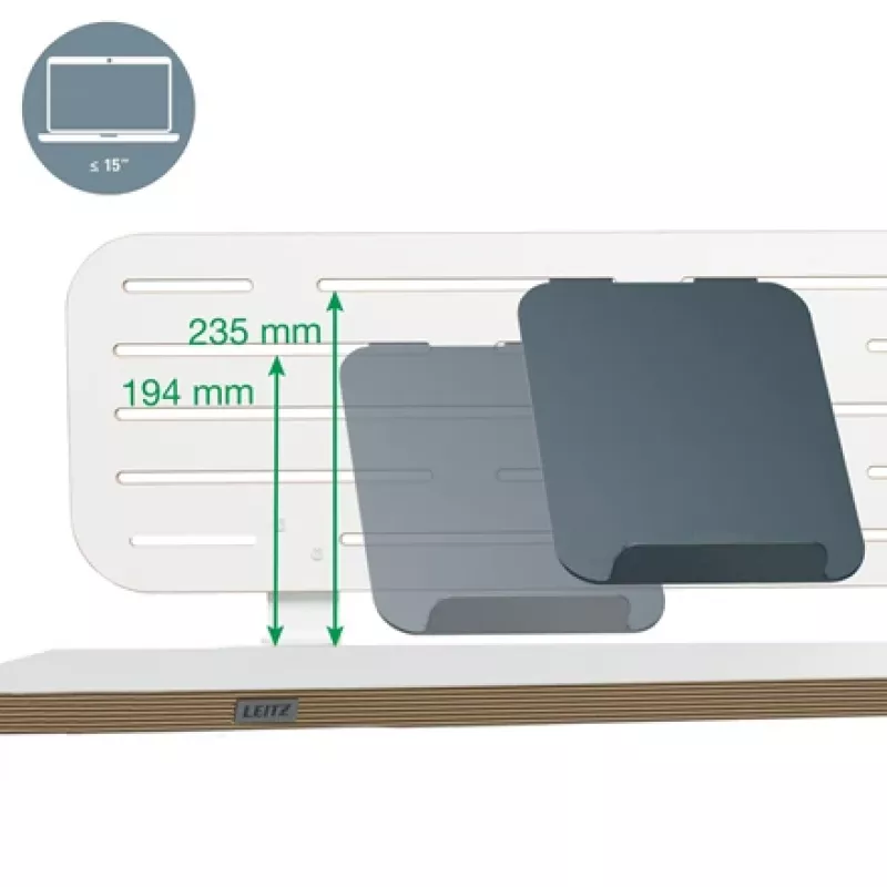 Leitz Ergo Pegboard organizer da scrivania con supporto per laptop, 80x25 cm