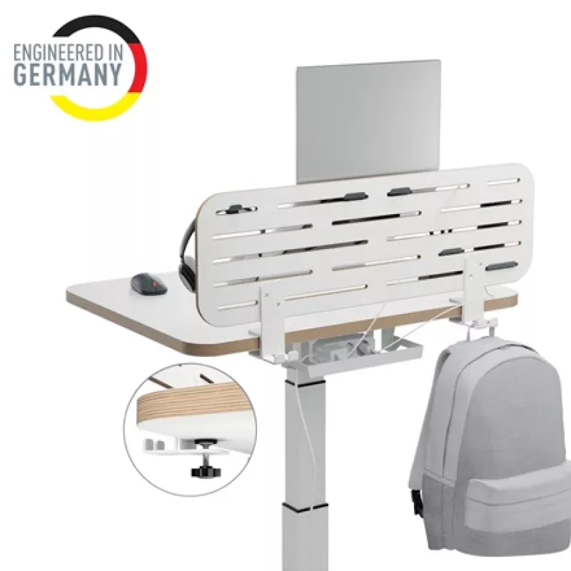 Leitz Ergo Pegboard organizer da scrivania con supporto per laptop, 80x25 cm
