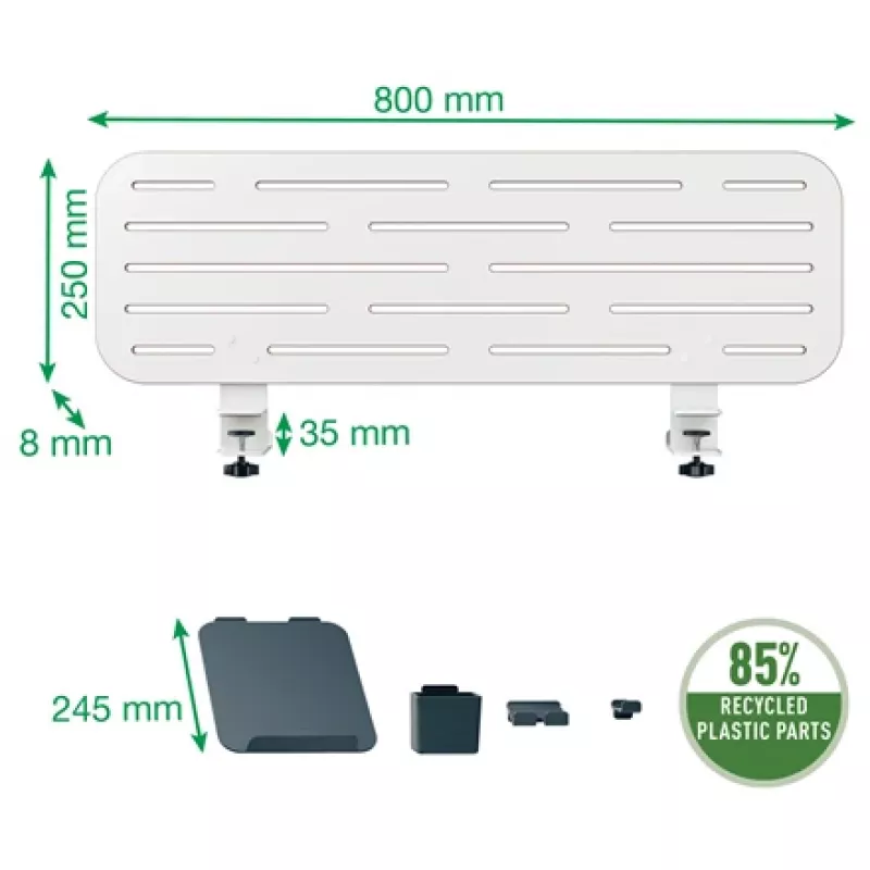Leitz Ergo Pegboard organizer da scrivania con supporto per laptop, 80x25 cm