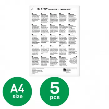 Leitz Premium A3/A4 fogli di pulizia per plastificatrice, confezione da 5, 210 mm, 297 mm, 5 pz.