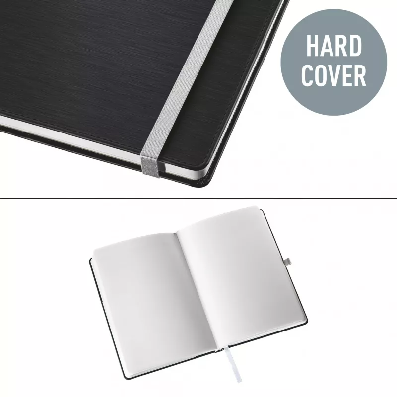 Leitz Style quaderno A5 bianco con copertina rigida, monocromatico, nero, A5, 80 fogli, 100 g/m², copertina rigida