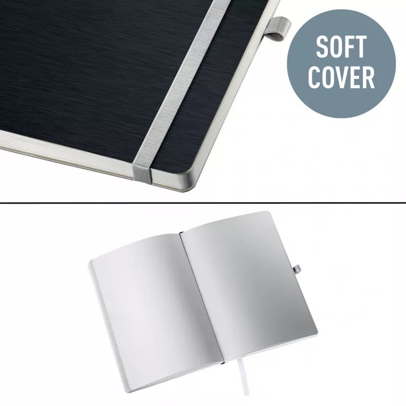 Leitz Style quaderno A5 bianco con copertina morbida, monocromatico, nero, A5, 80 fogli, 100 g/m², copertina morbida