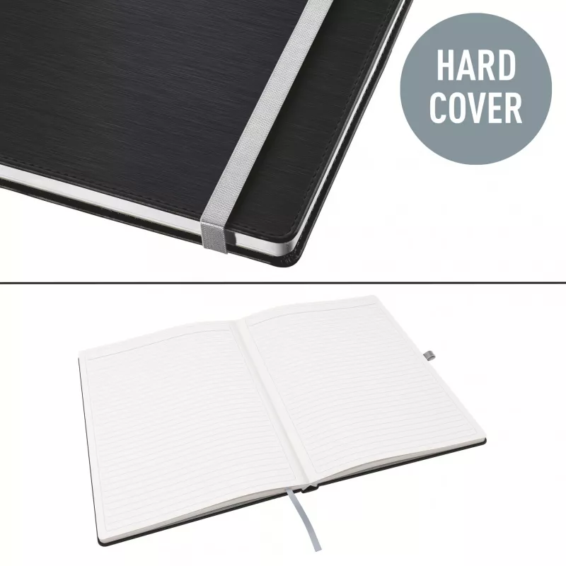 Leitz Style quaderno A4 a righe con copertina rigida, monocromatico, nero, A4, 80 fogli, 100 g/m², carta a righe