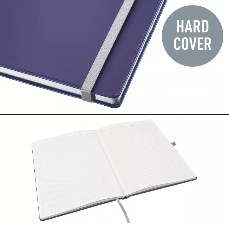 Leitz Style quaderno A4 a quadretti con copertina rigida, monocromatico, blu, A4, 80 fogli, 100 g/m², carta a quadretti