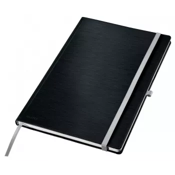 Leitz Style quaderno A4 a quadretti con copertina rigida, monocromatico, nero, A4, 80 fogli, 100 g/m², carta a quadretti