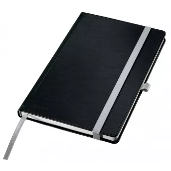Leitz Style quaderno A5 a quadretti con copertina rigida, monocromatico, nero, A5, 80 fogli, 100 g/m², carta a quadretti