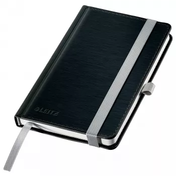 Leitz Style quaderno A6 a quadretti con copertina rigida, monocromatico, nero, A6, 80 fogli, 100 g/m², carta a quadretti