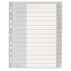 Leitz 12760000 indice con linguette bianche in plastica, grigio
