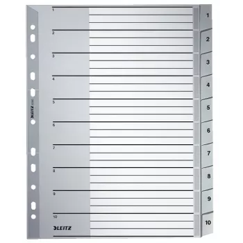 Leitz 12800000 indice numerico con linguette cartone grigio