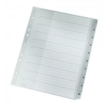 Leitz 12800000 indice numerico con linguette cartone grigio