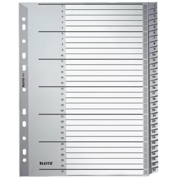 Leitz 12810000 indice numerico con linguette cartone grigio